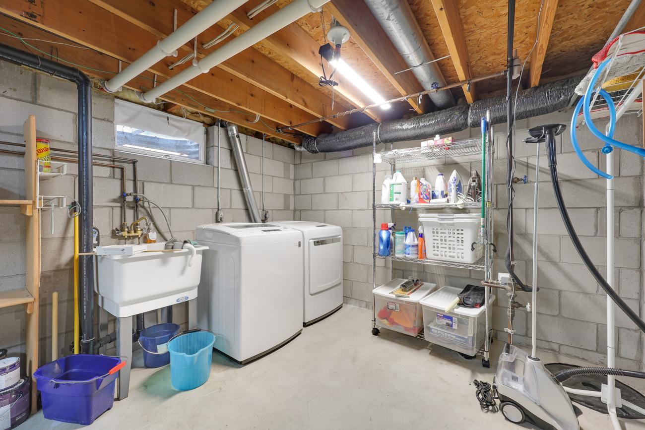 Laundry room in lowest level