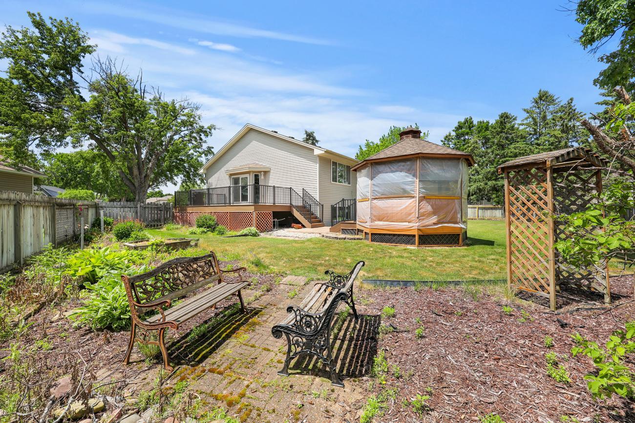 Abundant perennials and established landscaping