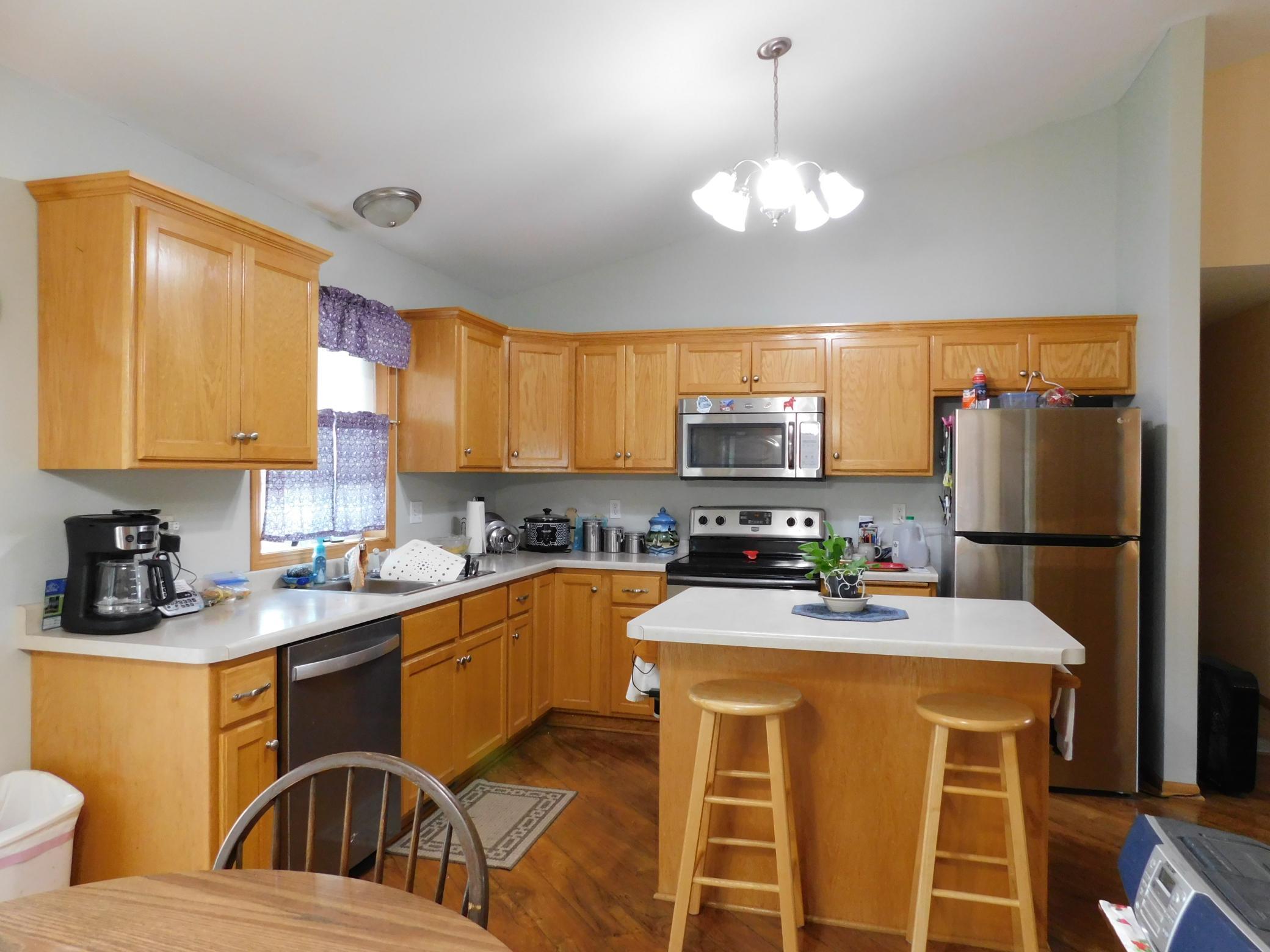 Open kitchen with center island
