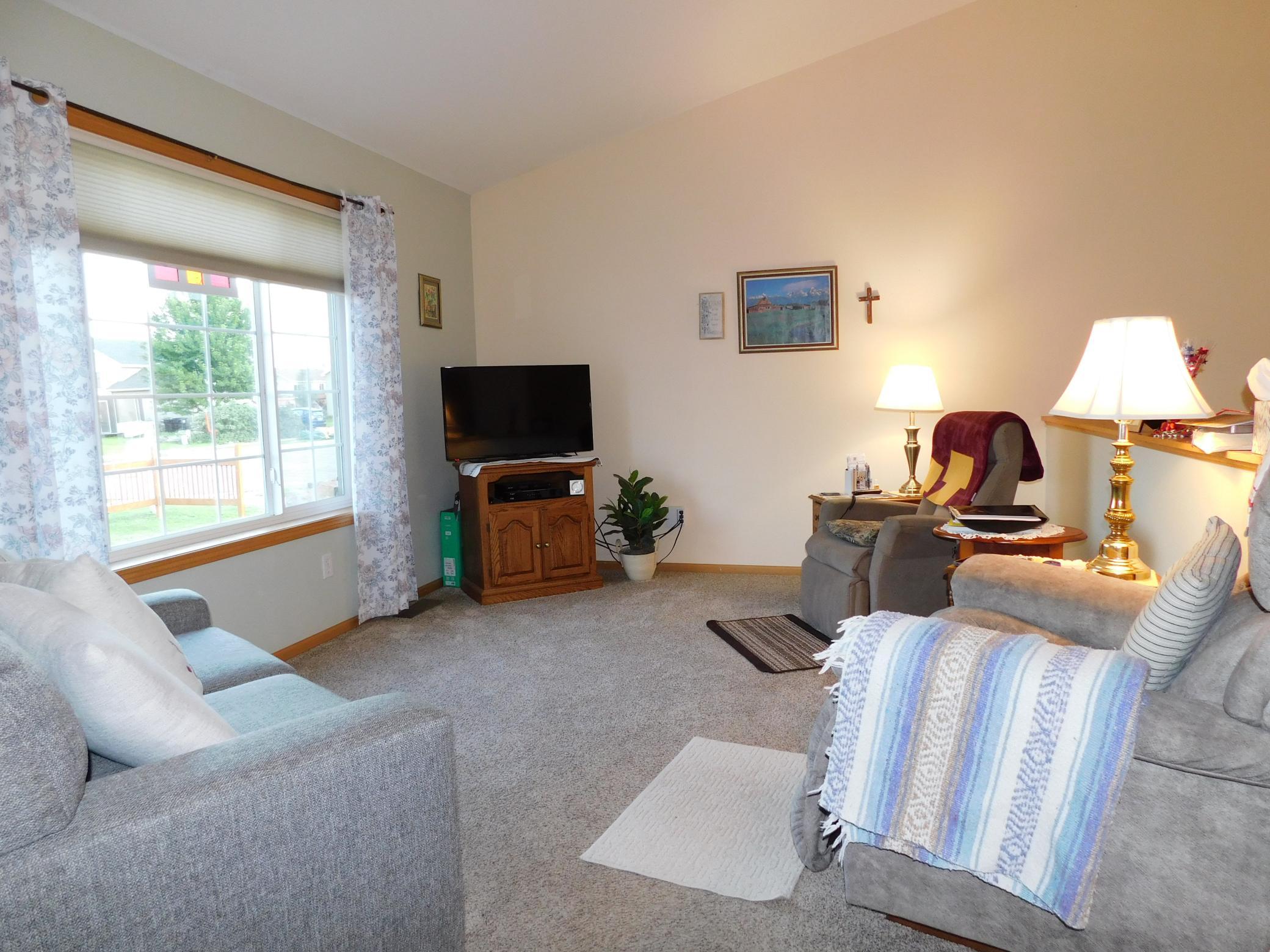 Living room with large picture window.