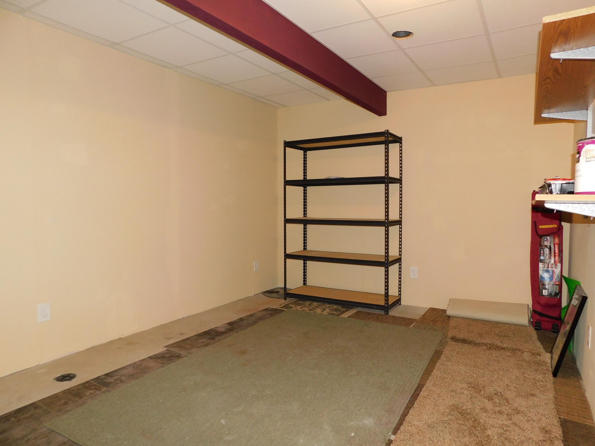 Extra storage area in lower level.