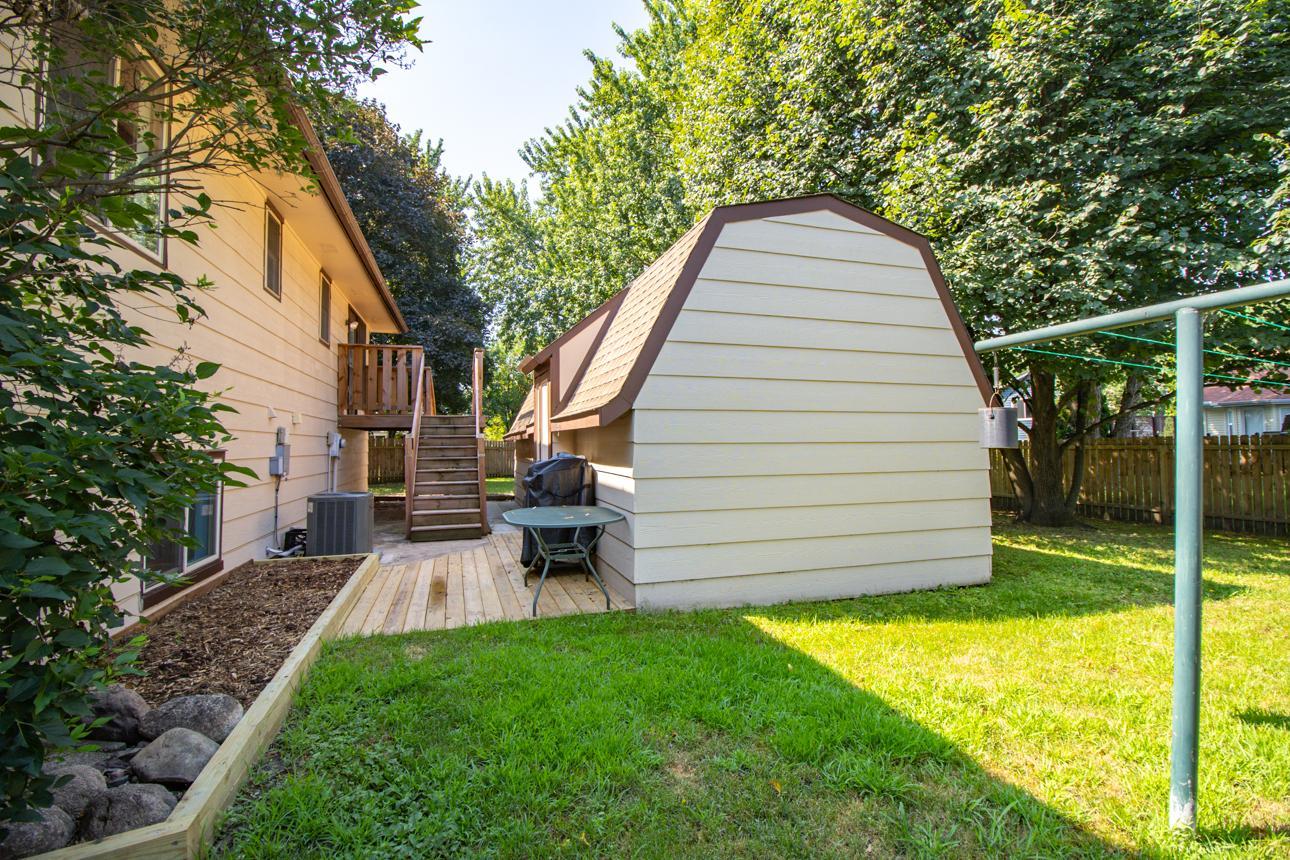 Plenty of room to set up your grill station, with easy access to the workshop, or kitchen, just inside the back door.