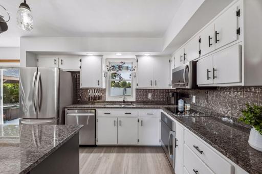 Stainless steel appliance package in the kitchen
