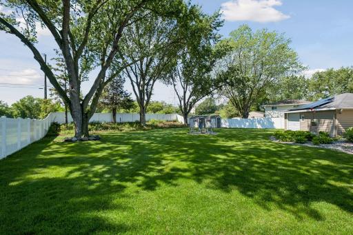 The maintenance free vinyl privacy fence was installed in 2021