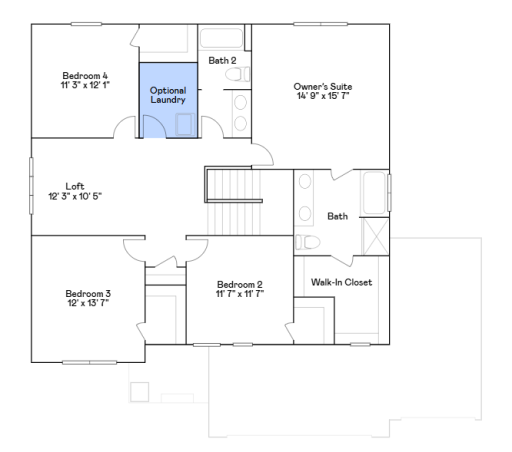 Lewis upper level floorplan.
