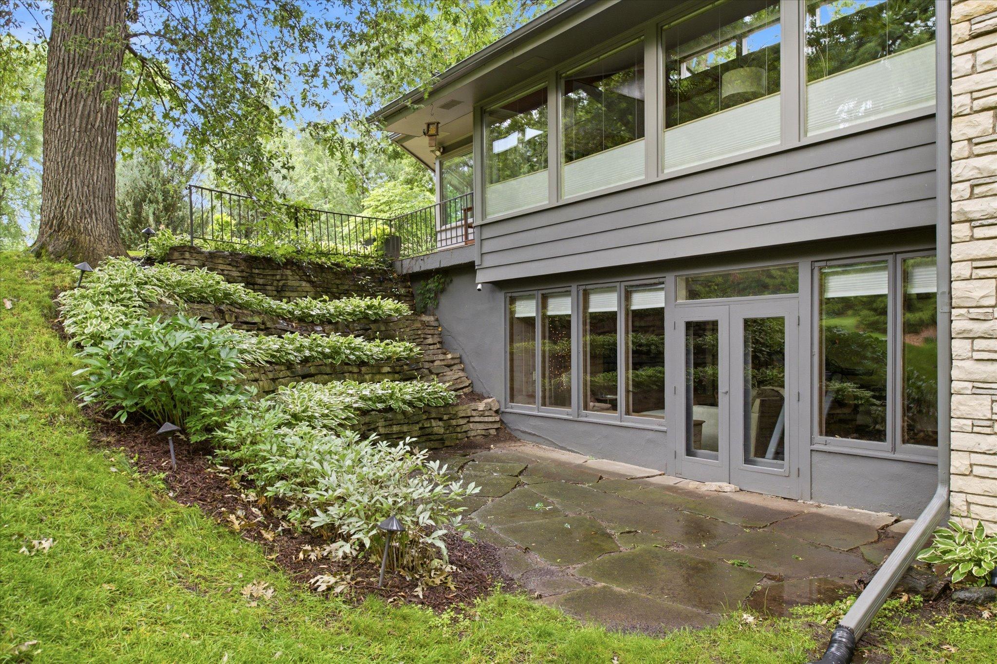 The lower level steps out to a private patio