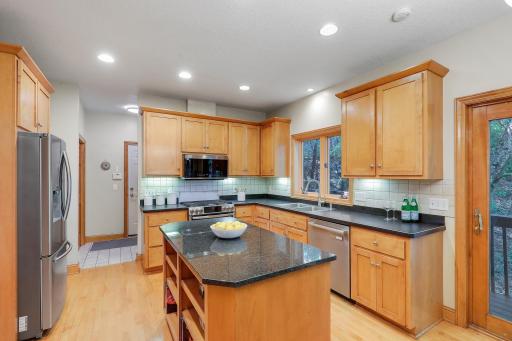 Open kitchen with nature views
