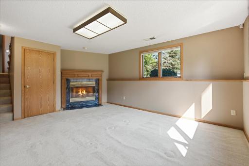 Gas Fireplace in the Lower Level Family Room
