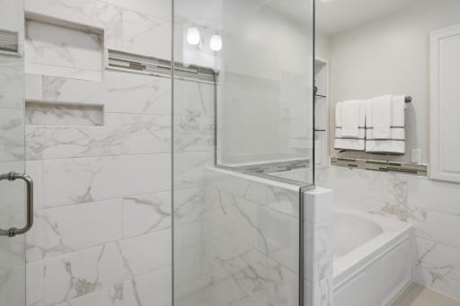 Separate shower creates a true spa-like experience.
