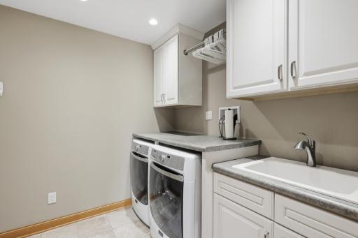Upper-level laundry room adds everyday functionality.