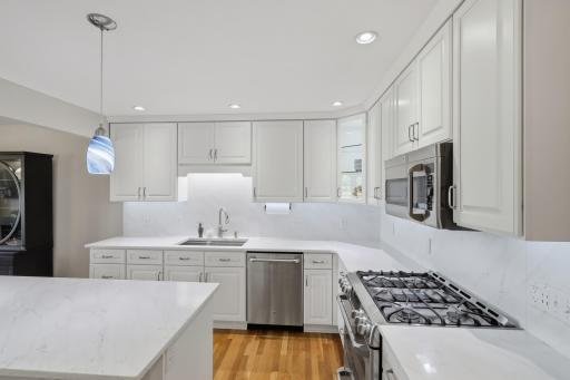 Abundant cabinet storage keeps everything organized and within reach.