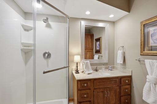 3/4 guest bathroom thoughtfully designed for comfort and convenience.