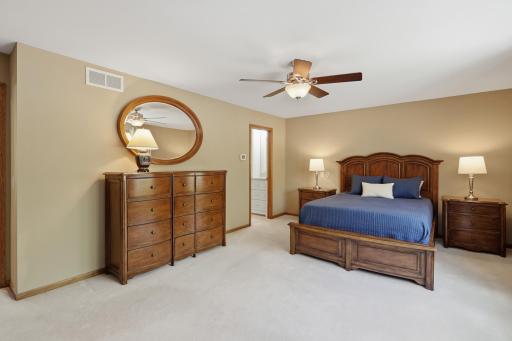 Luxurious ownerâs suite designed as a private retreat.