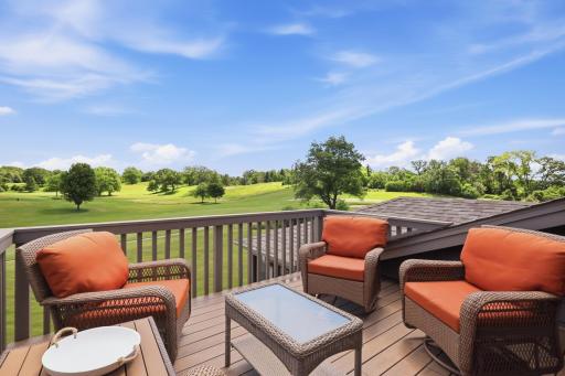 Enjoy sunsets overlooking the fairway from your private deck.