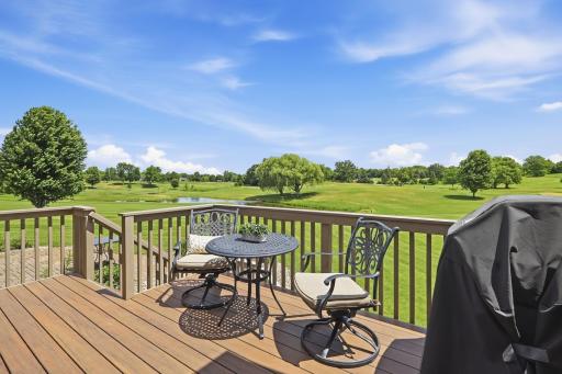 Expansive deck offers the perfect vantage point to enjoy peaceful golf course views and beautiful Minnesota sunsets.