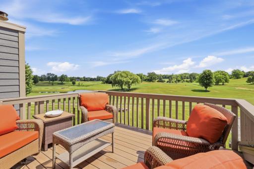 Elevated deck captures panoramic views of Brackettâs Crossing Golf Course.