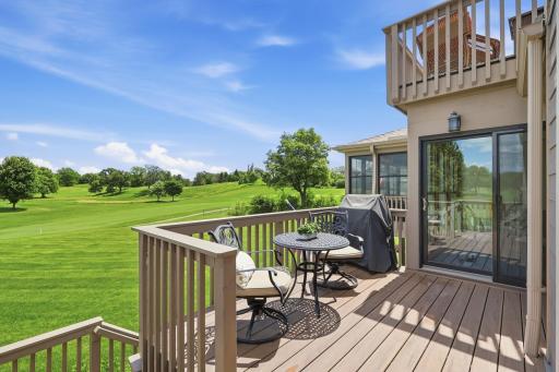 Private outdoor living space overlooking the fairway, ideal for entertaining guests or relaxing with morning coffee
