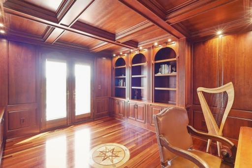Cherrywood Paneled Executive office with inspiring golf course views.