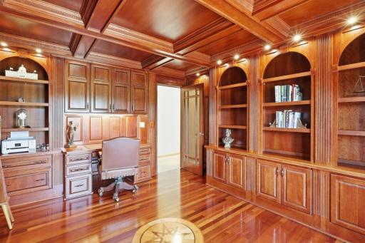 Executive office offers a quiet and productive work-from-home environment.