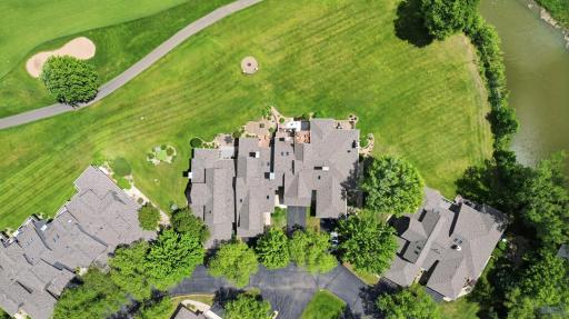 Spectacular overhead view of the community and surrounding golf course.