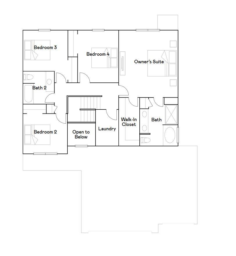 The upper level floorplan