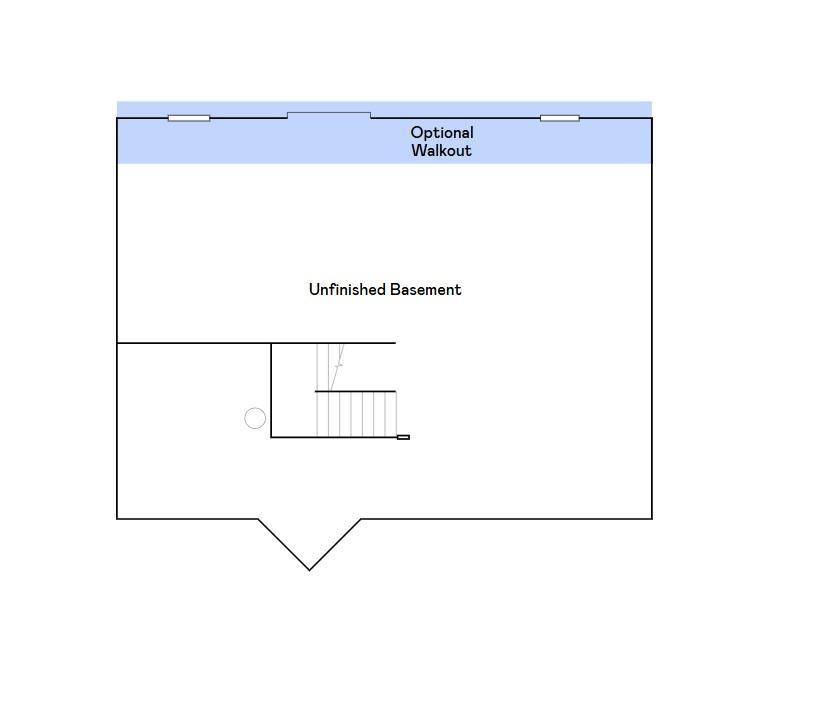 The unfinished walkout basement