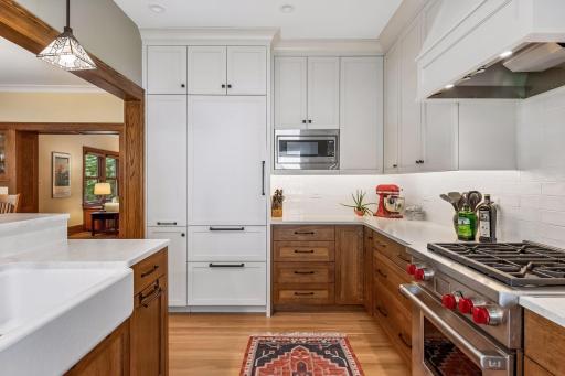 Beautifully designed kitchen balances historic character with modern functionality and premium finishes.