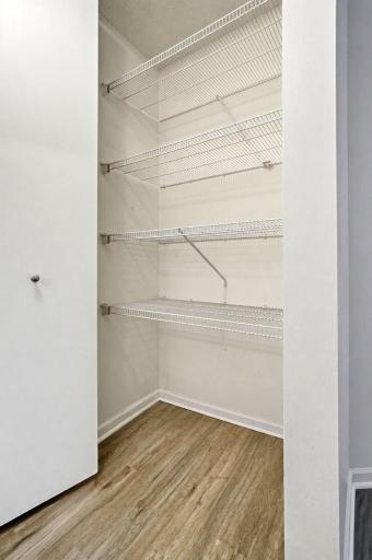Additional closet storage helps maximize functionality throughout the condo.