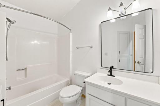 Upper level bathroom with extra counter space