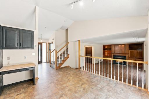 Dinning area that has an open concept and overlooks into the living room