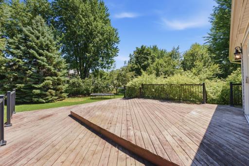 Beautiful deck and yard full of sunshine
