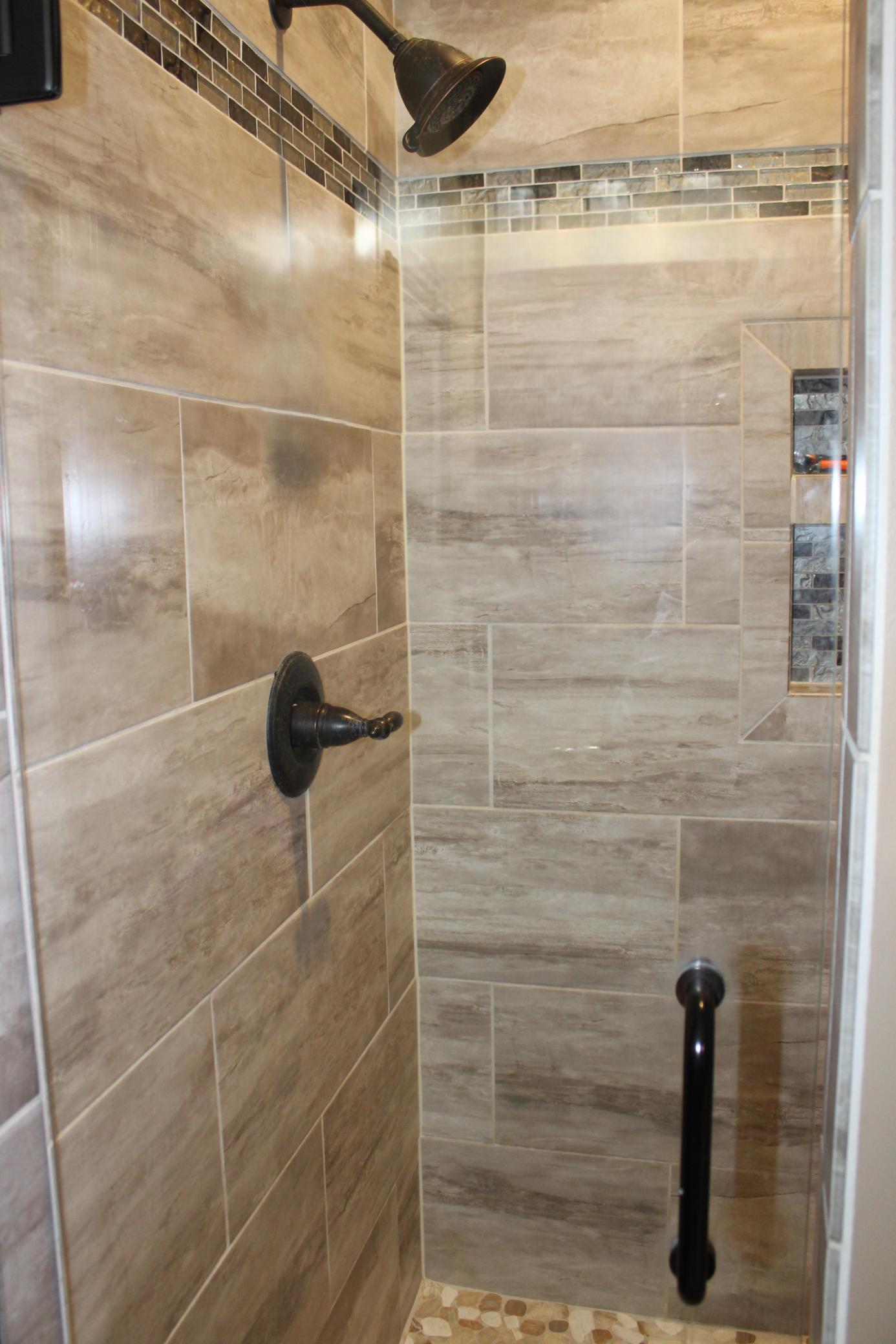 Primary bath tiled shower