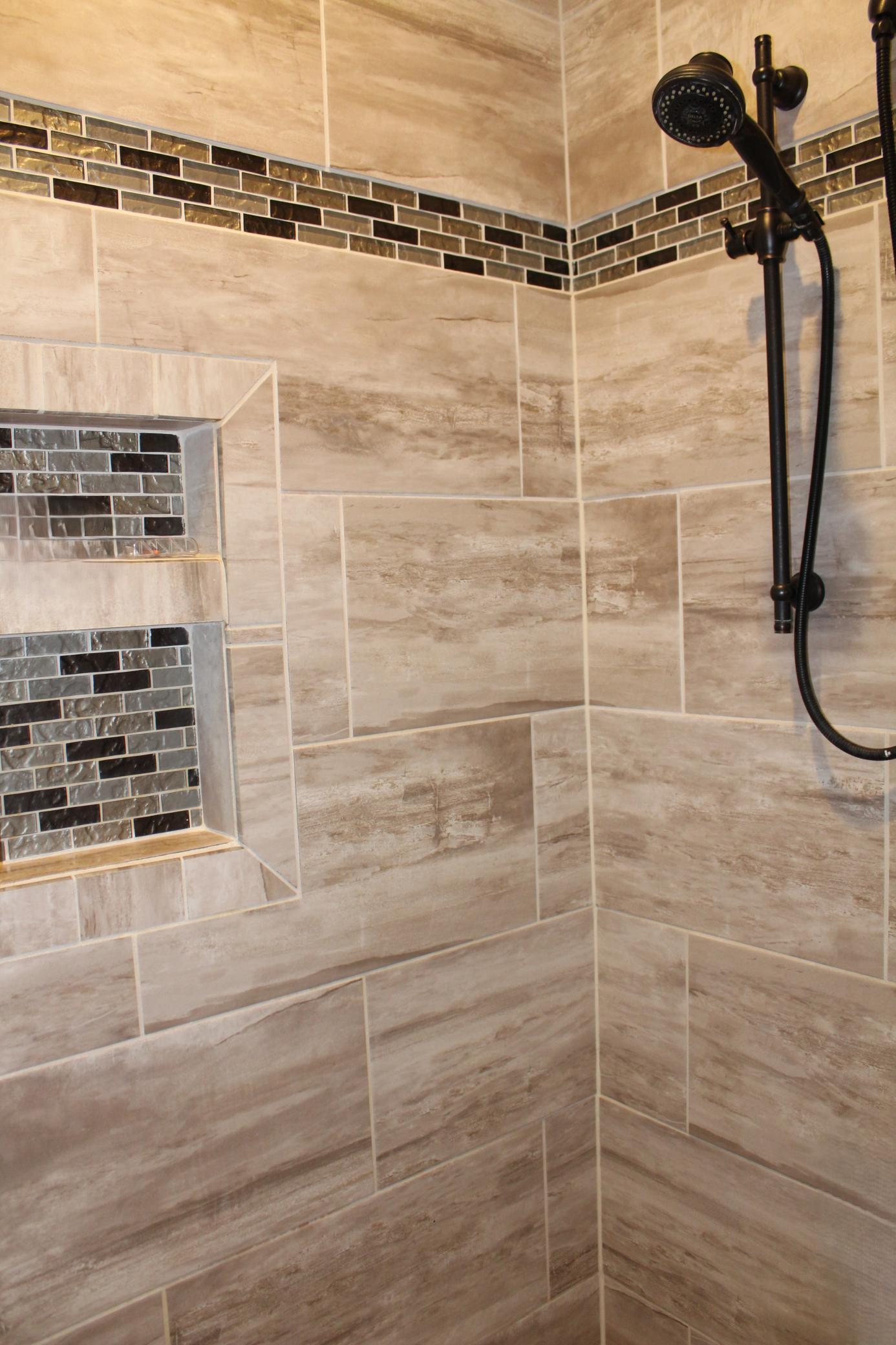 Primary bath tiled shower
