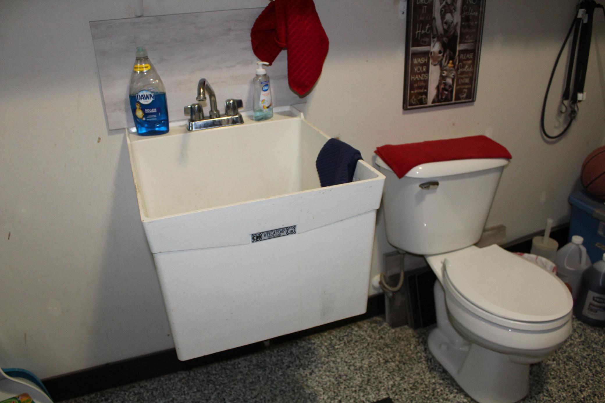 Utility/ bathroom off garage