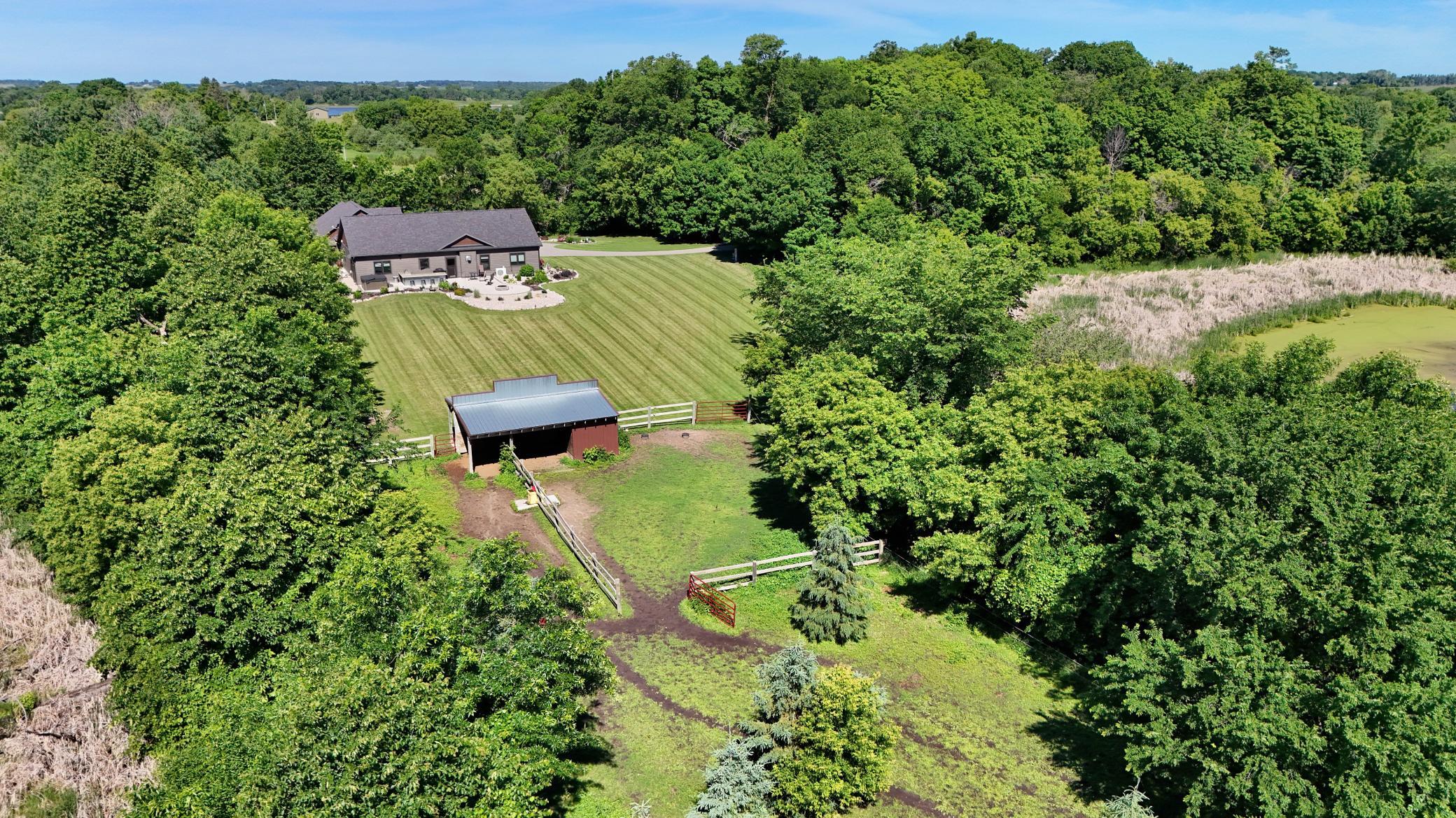Aerial pasture to house