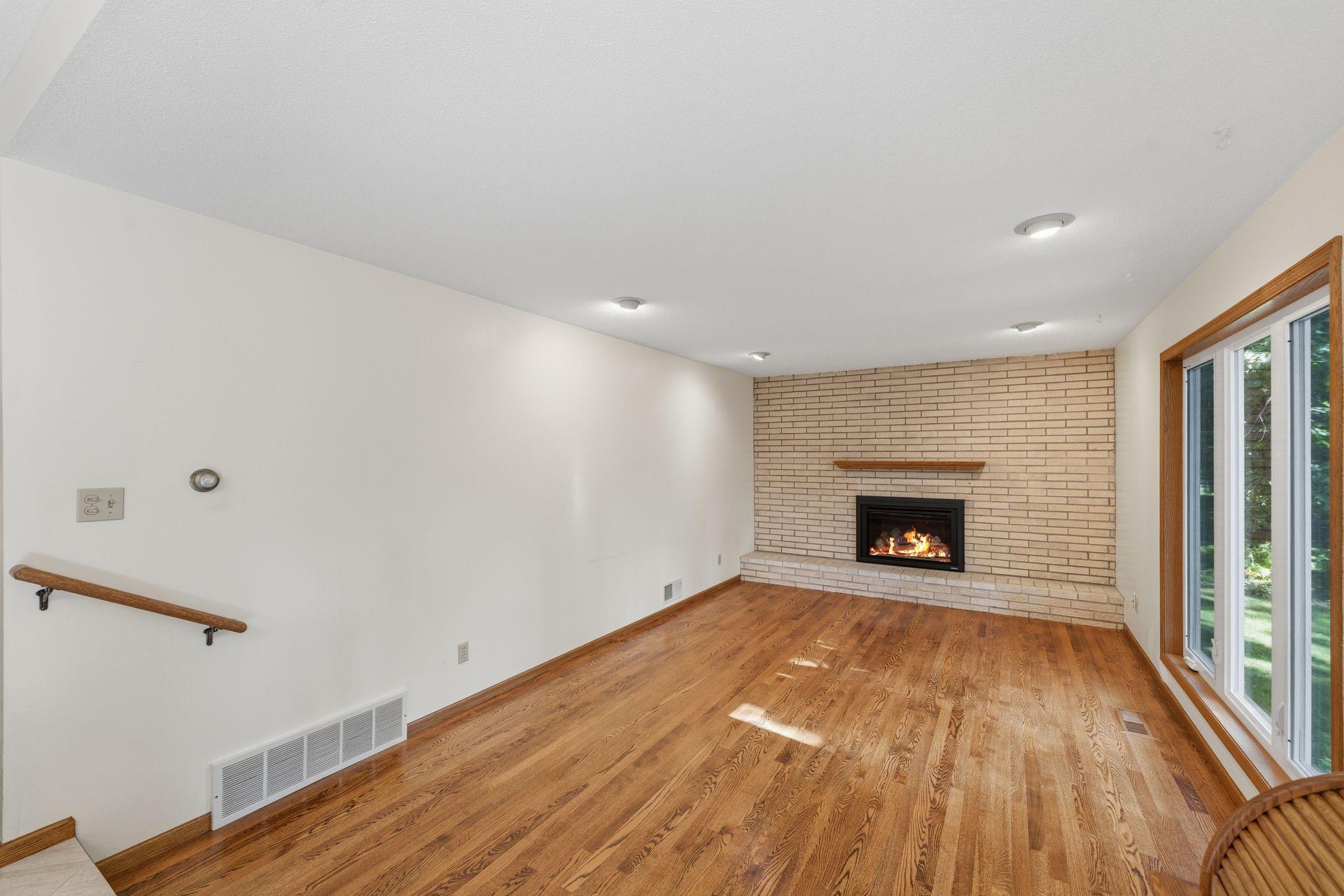 Cozy gas fireplace