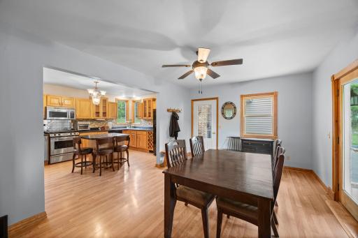Spacious dining and kitchen area