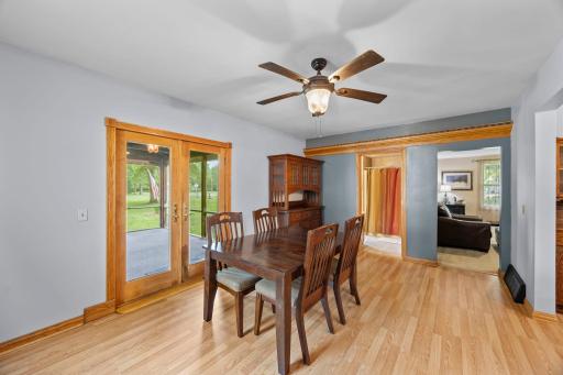 Dining room with patio door to the screen porch