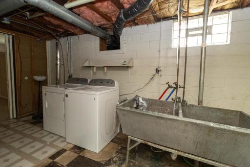 Laundry is in lower level/mechanical area. Washer and dryer are 2020.