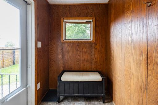 Side entry with convenient and very functional mud room/coat/storage space!