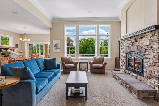 Great Room is truly that, GREAT - admire and enjoy 11ft ceilings with crown molding