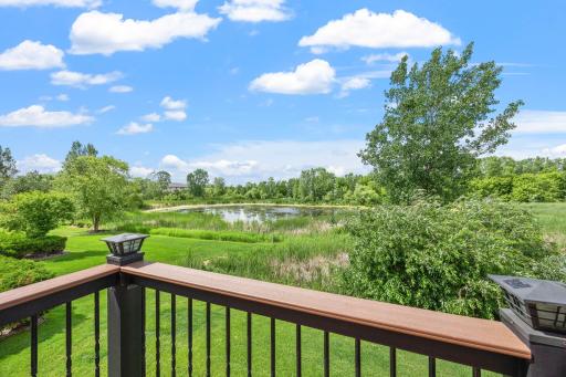 A private backyard overlooking three ponds.