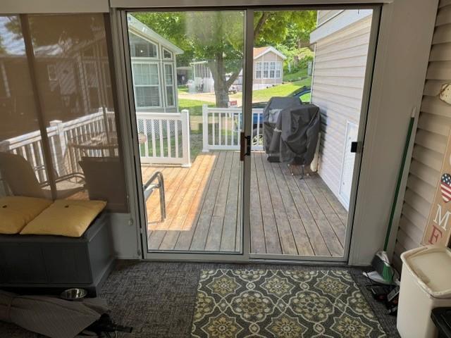 large deck with grill