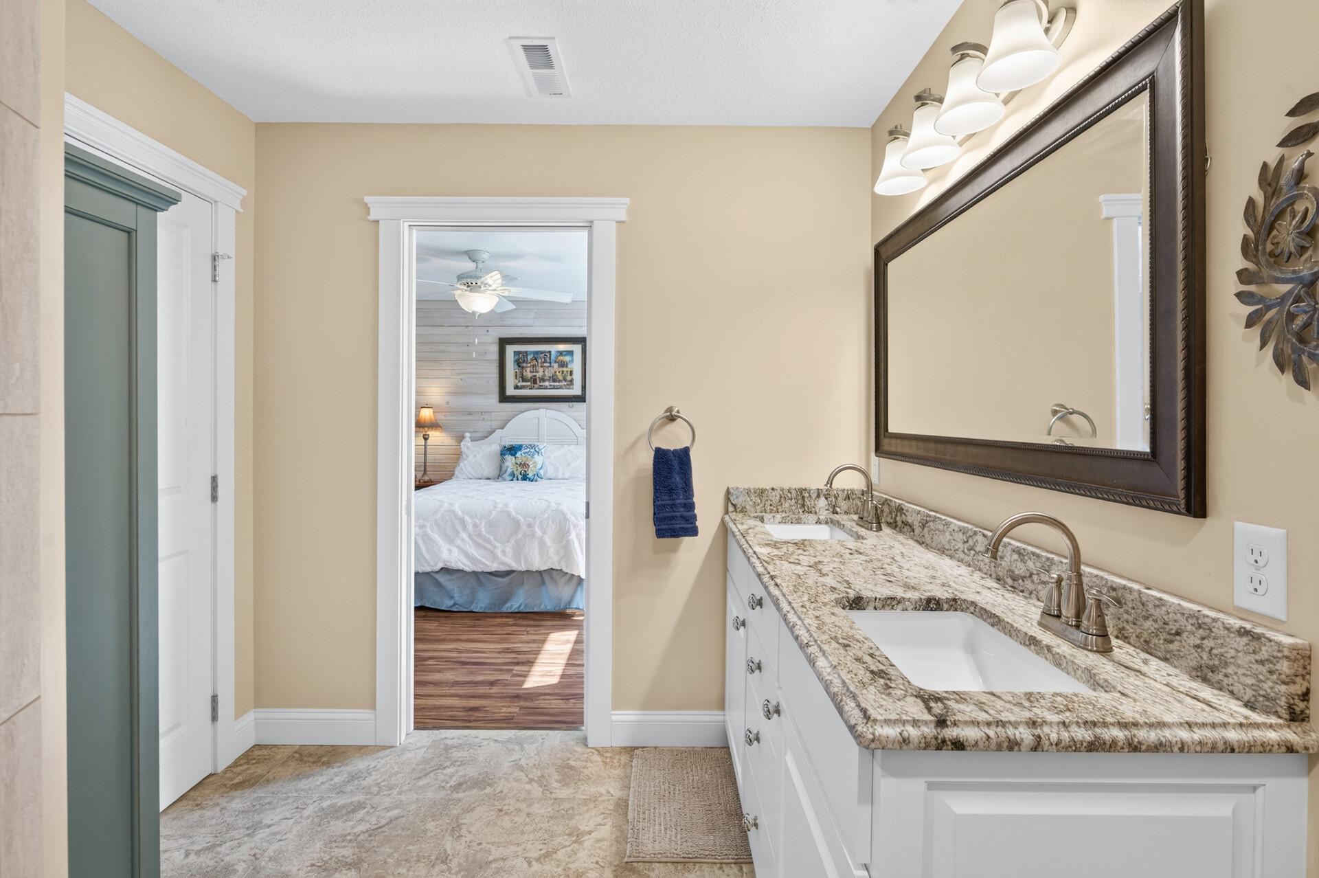 Here is an alternate view of the Jack-and-Jill bathroom and 3rd bedroom on the upper level.