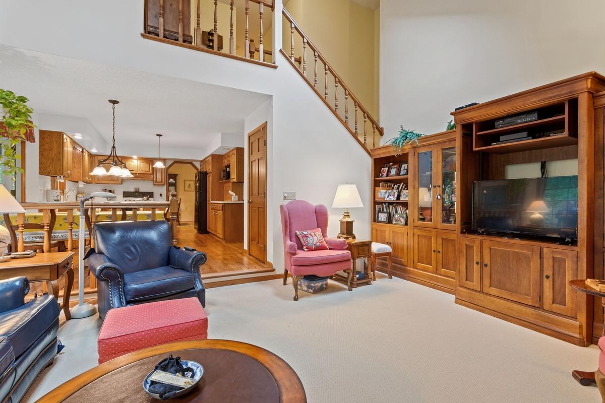Vaulted 2 story family room on main level