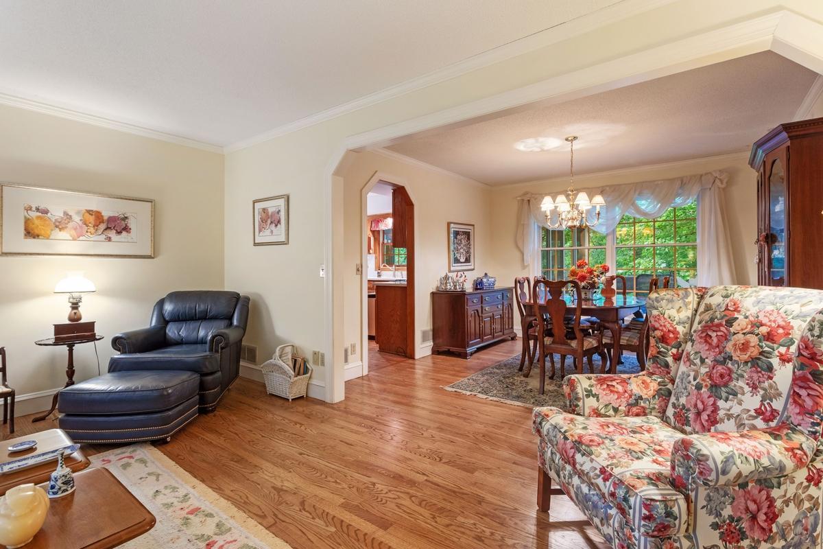 Living room opens to formal dining