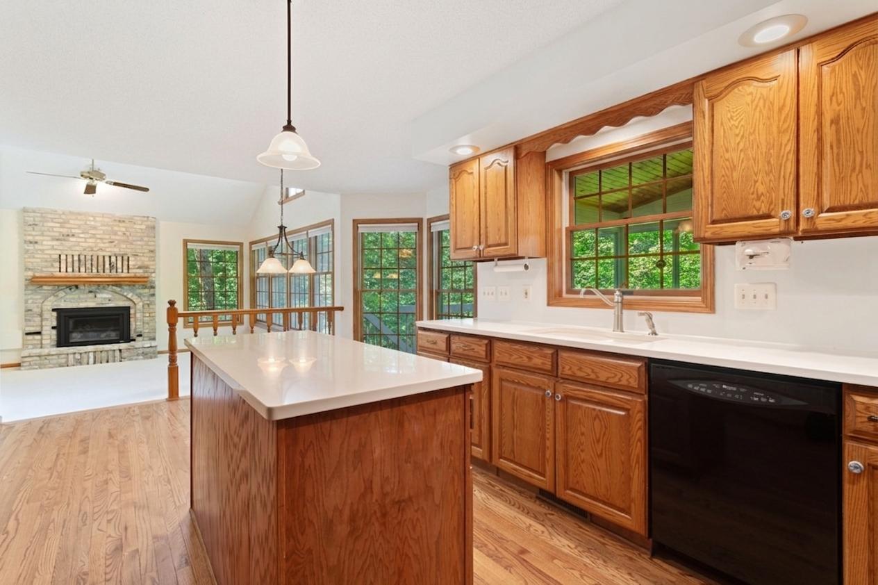 Kitchen is open to family room