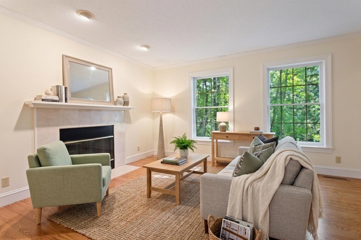 Living room, virtually staged