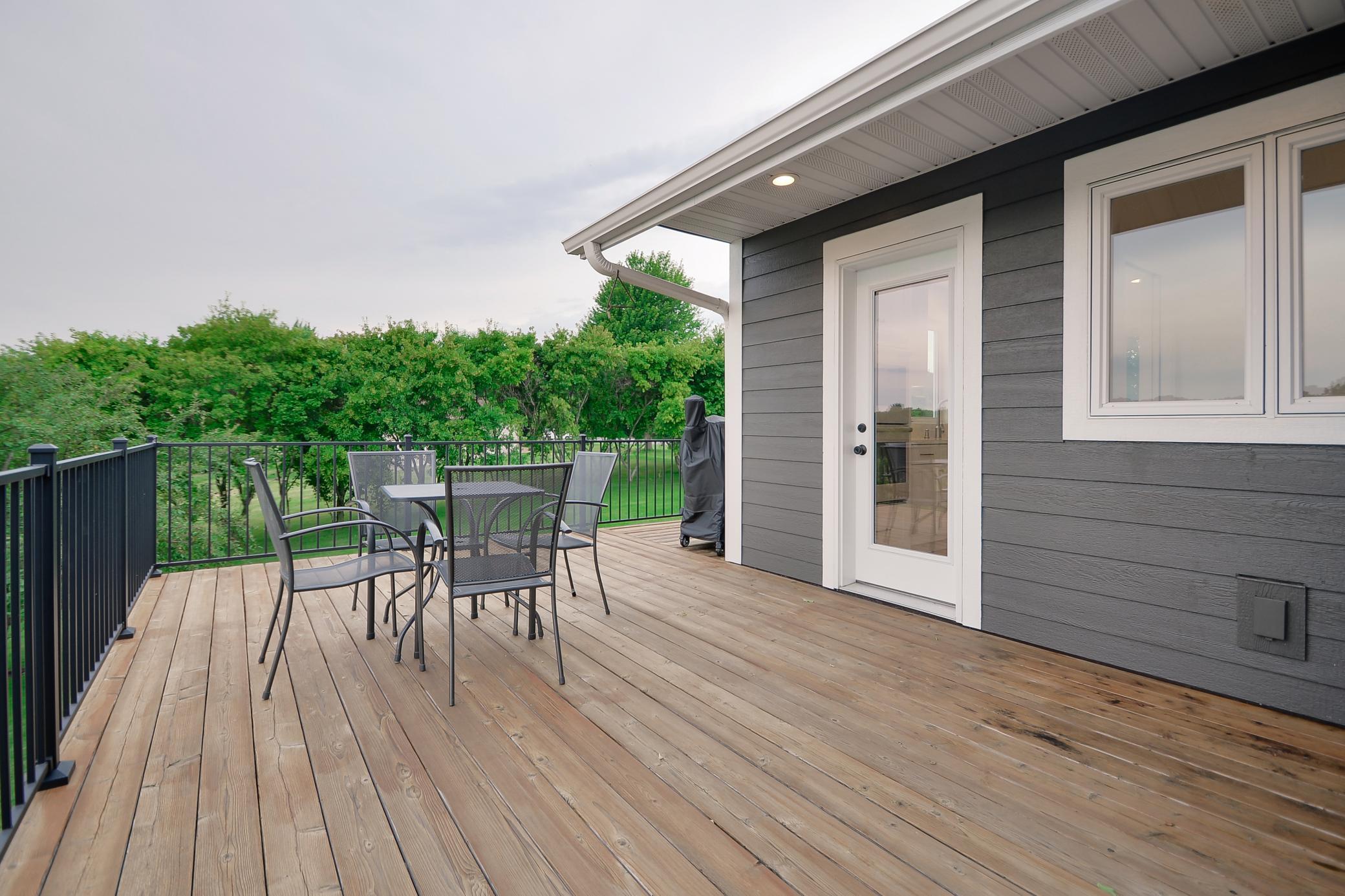 Outdoor deck with grill space