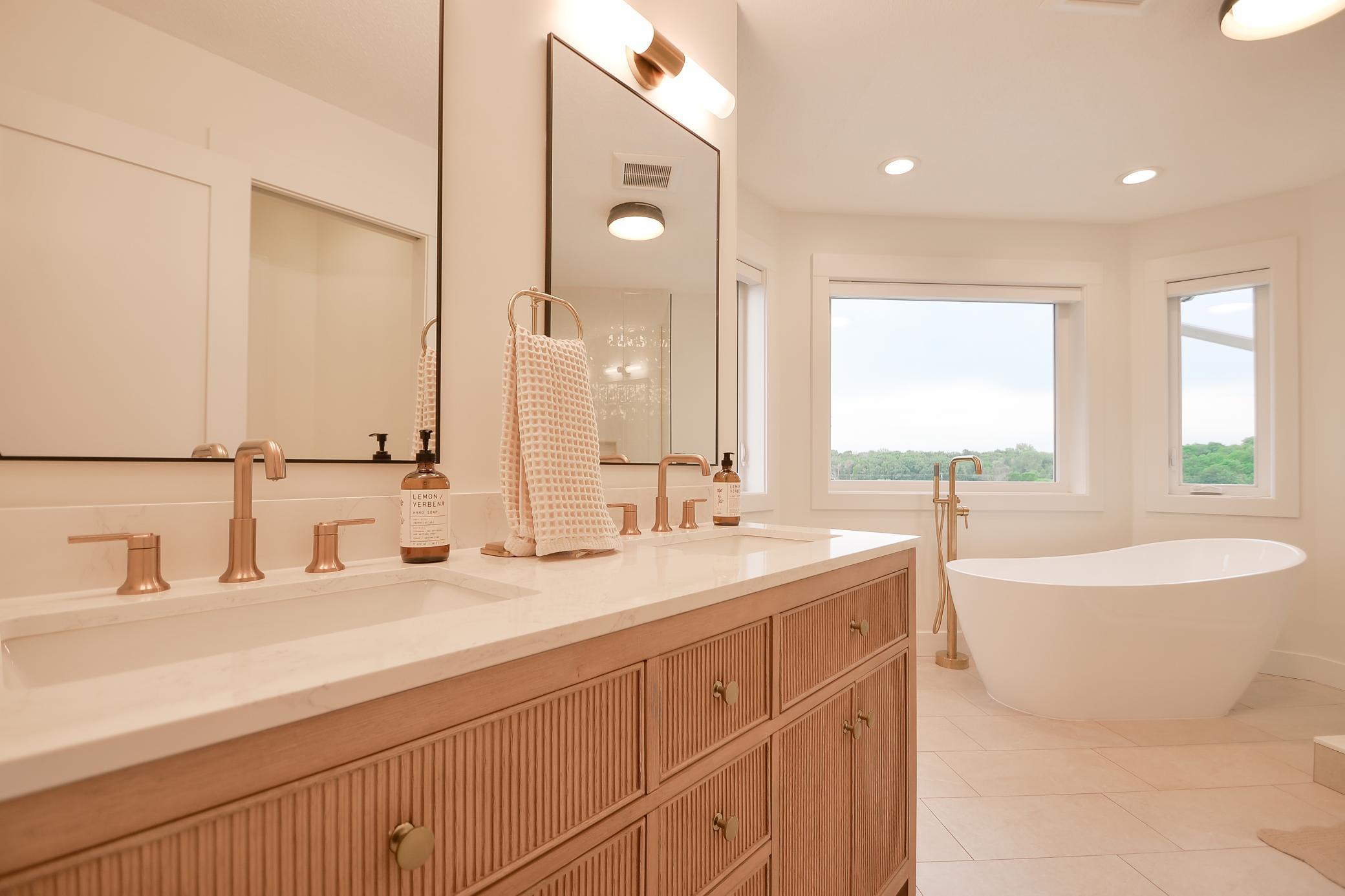 Beautifully renovated bathroom in primary bedroom
